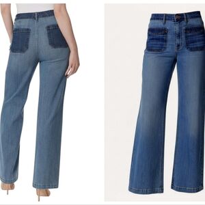 JS Tease Wide Leg Jeans- Tease High Waist -Size 12 Petite-EUC $110 Retail